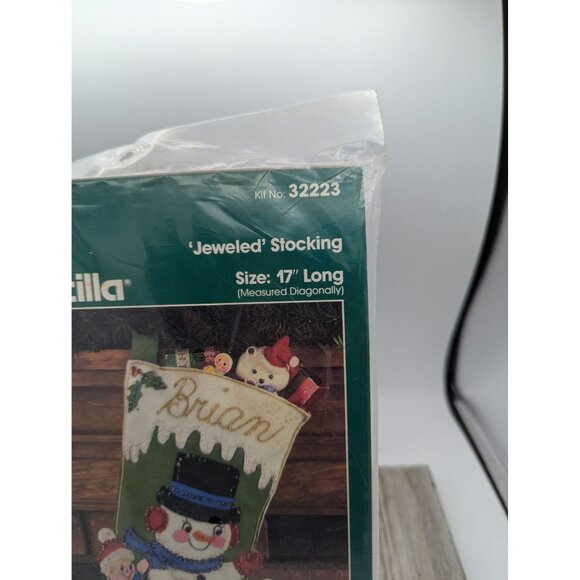 Bucilla Gallery Of Stitches Winter Pals Jeweled Stocking Kit 17" Long - Picture 4 of 10